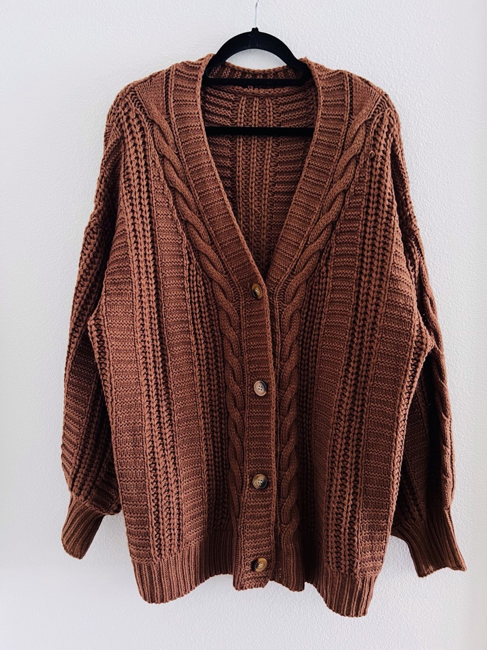 SHEIN Cable Knit Chunky Cardigan